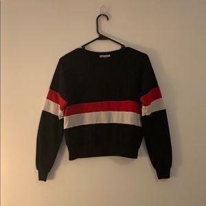Heart & Hips Black Red Striped Sweater Small